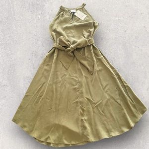 NWT Siizu Green Halter Sleeveless Shift Dress Size XS